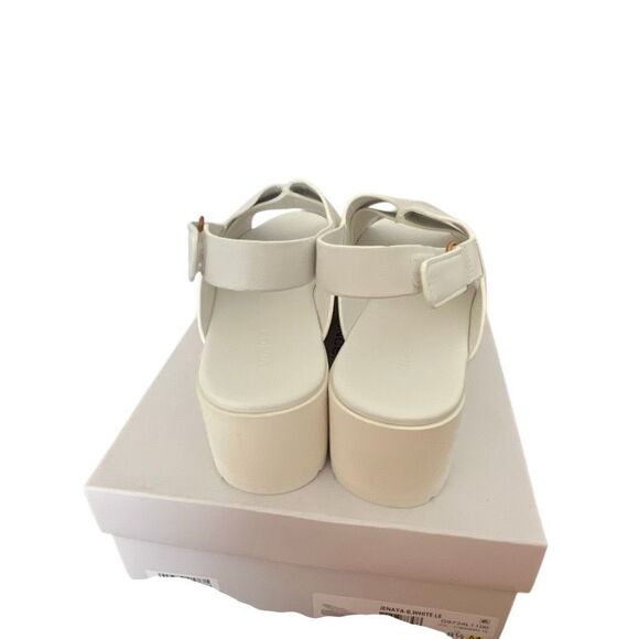 Women Vince Jenaya-B White leather Slingback wedge sandal Sz.8.5 New in box - Picture 4 of 5